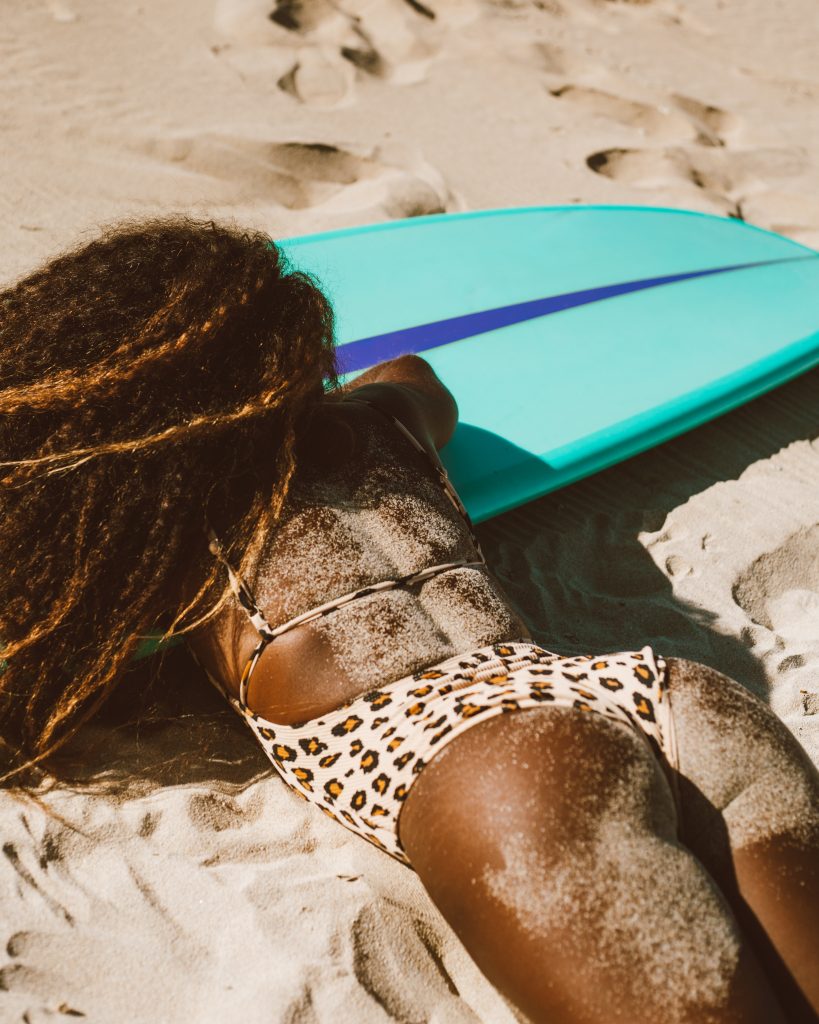 Lady lying on the beach