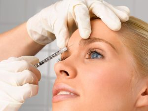 Botox injection to the frown lines